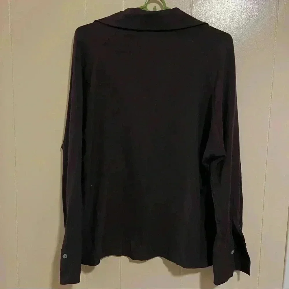 Vince. Chocolate brown XS tie blouse long sleeves with mother of pearl buttons